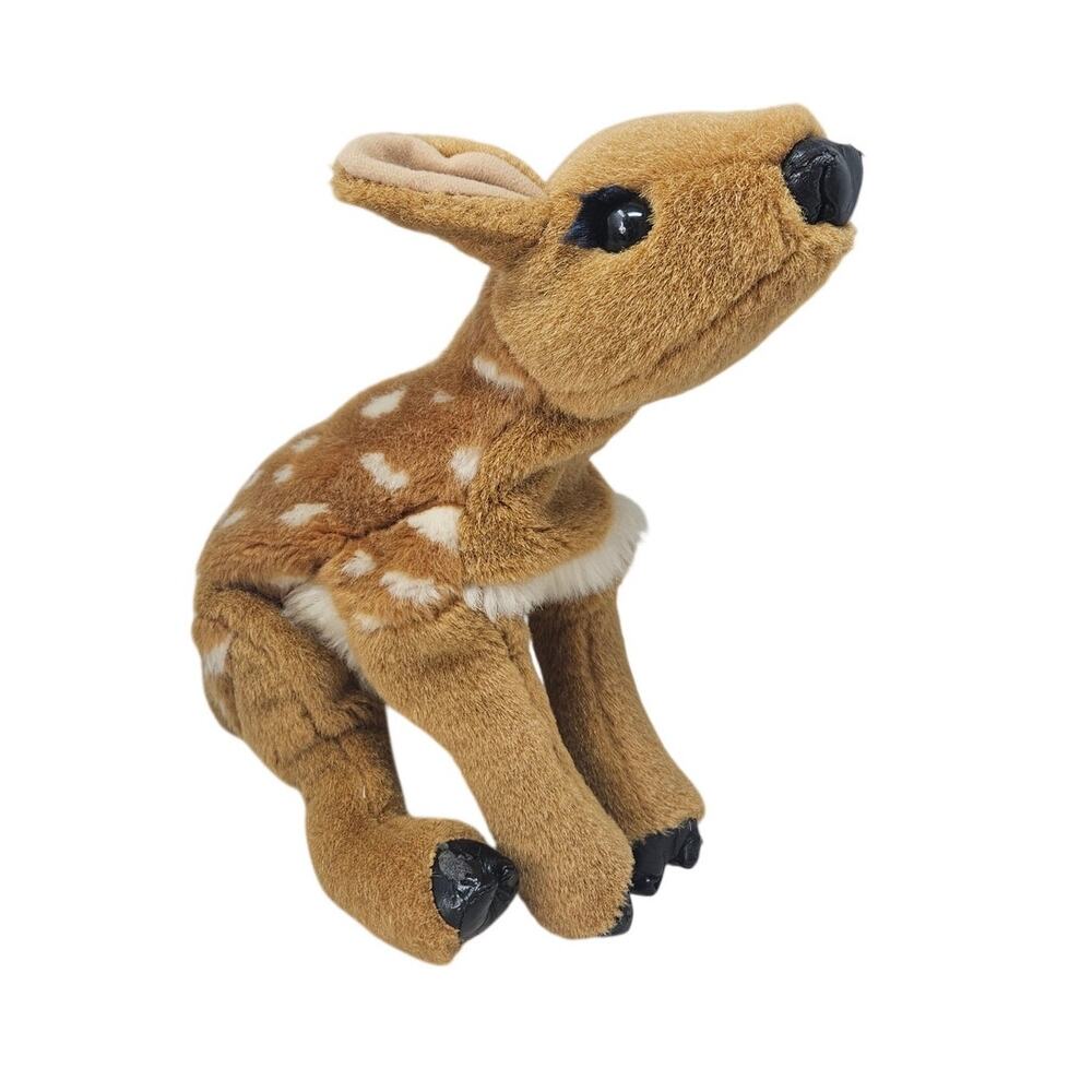 Folkmanis Baby Deer Fawn Hand Puppet Plush 13 in Furry Forest Animal Cute